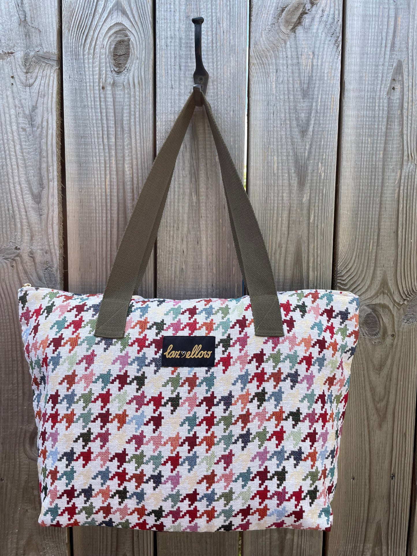 Tas gobelin kleuren 'Kippenpoot' met rits