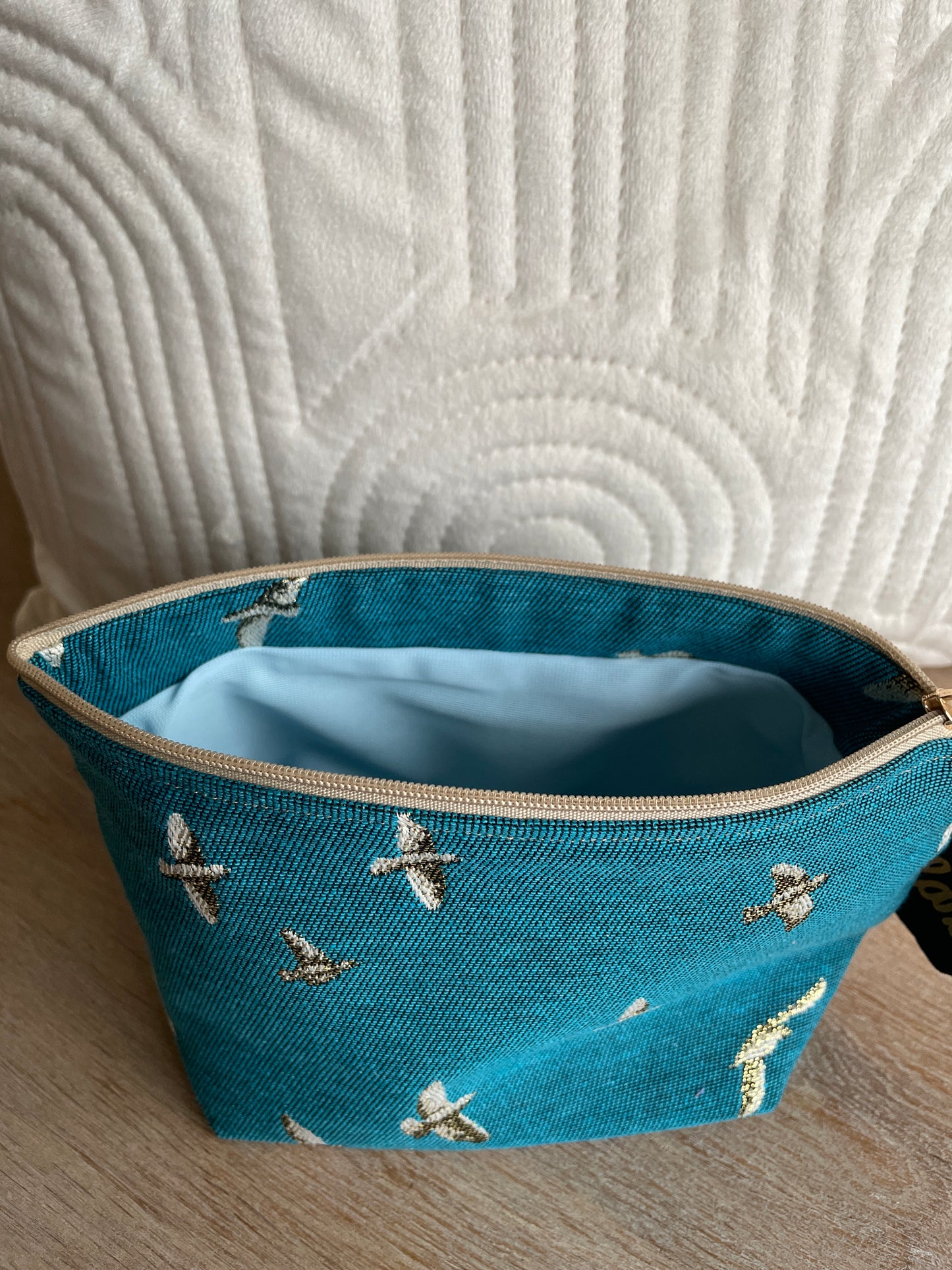 Toilettasje Mini Petrol vogels STUUR EEN MAIL OM TE BESTELLEN!