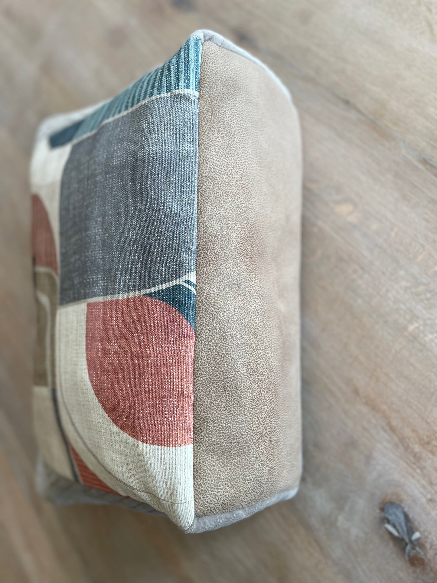 Tas roze-blauw-grijs met rits