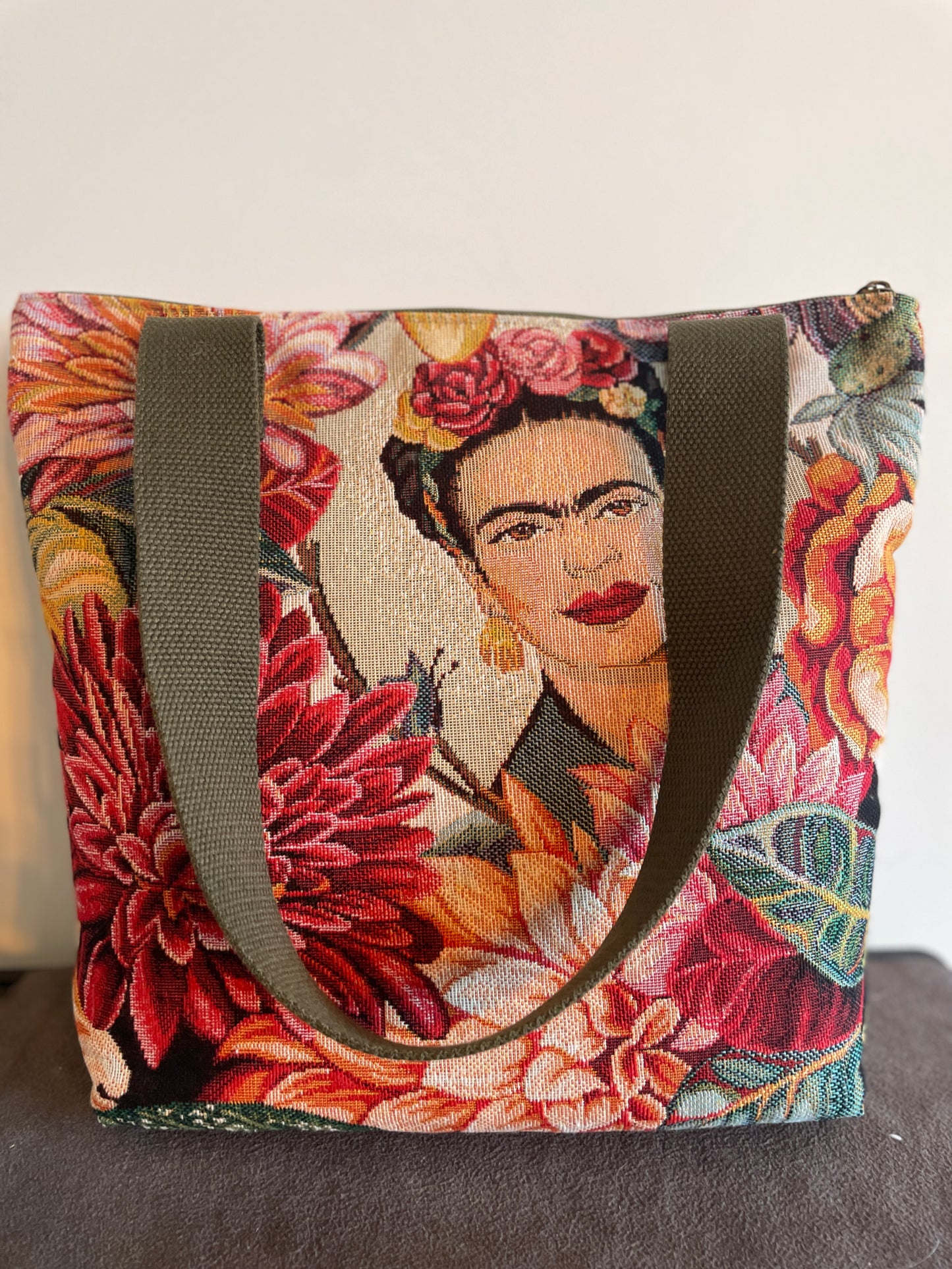 Tas Midi Frida Kahlo. Groene hengsels STUUR EEN MAIL OM TE BESTELLEN!