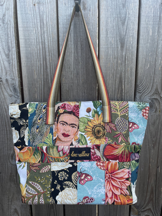 Tas maxi: Patchwork bloemen Kahlo
