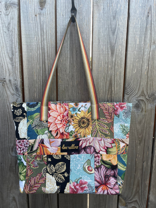Tas maxi: Patchwork bloemen