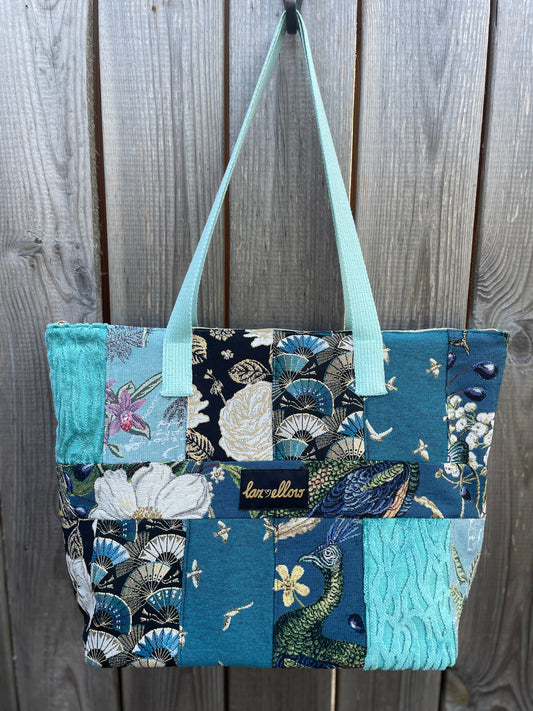Tas maxi: Patchwork aqua