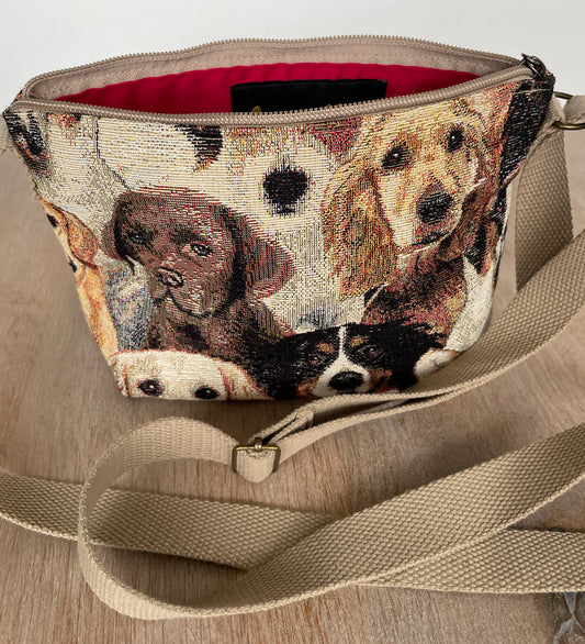 Handgemaakt Schoudertasje/cross-body Honden