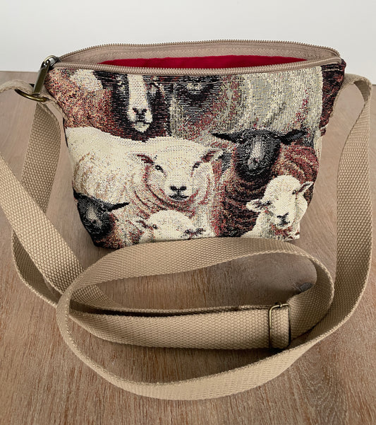 Handgemaakt Schoudertasje/cross-body Schapen